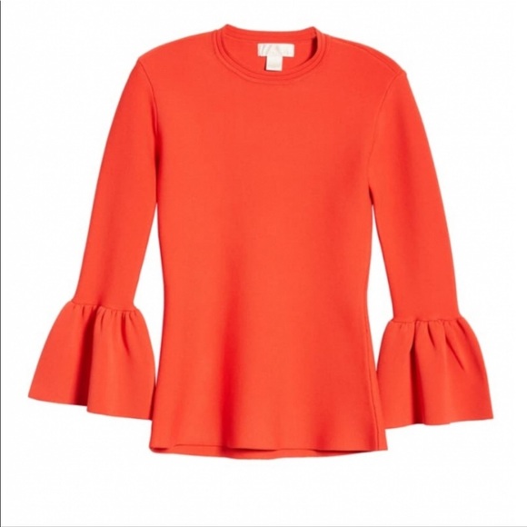 NWT Red Rachel Parcell knit top with bell sleeves - Picture 11 of 12